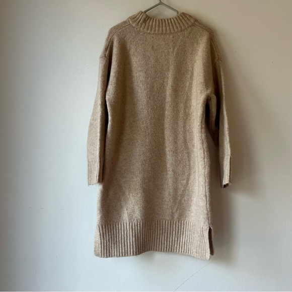 Zara Kids Tan Knit Sweater Dress Wool Blend Size 6-7 Cozy Winter Neutral Winter - Picture 7 of 9